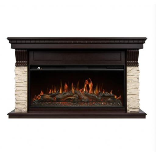 Каминокомплект: Очаг Royal Thermo Аврора RTFP/P-AR40LS, портал Мичиган 42/40/36 камень молочный